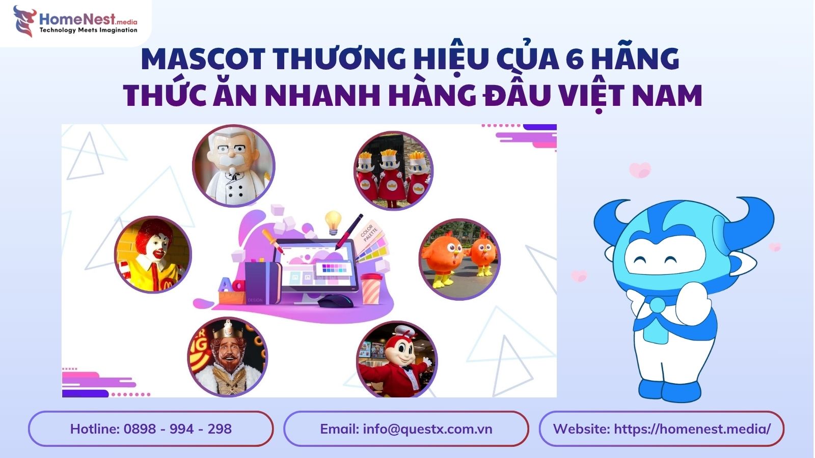 Mascot thương hiệu của 6 hãng thức ăn nhanh hàng đầu Việt Nam