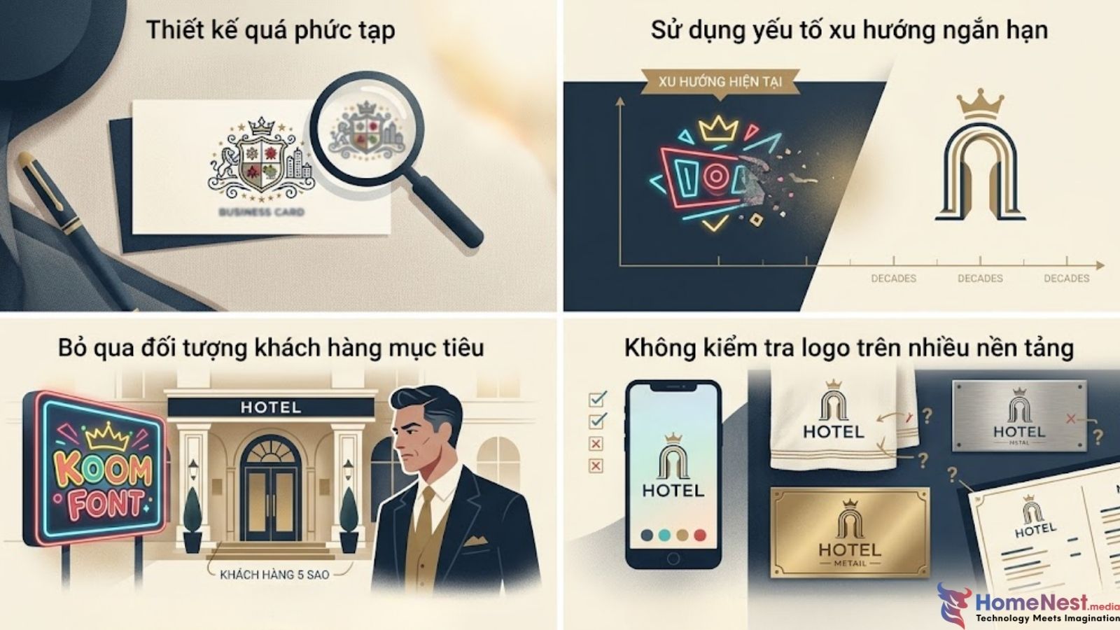 Các lỗi phổ biến cần tránh trong thiết kế Logo khách sạn 5 sao