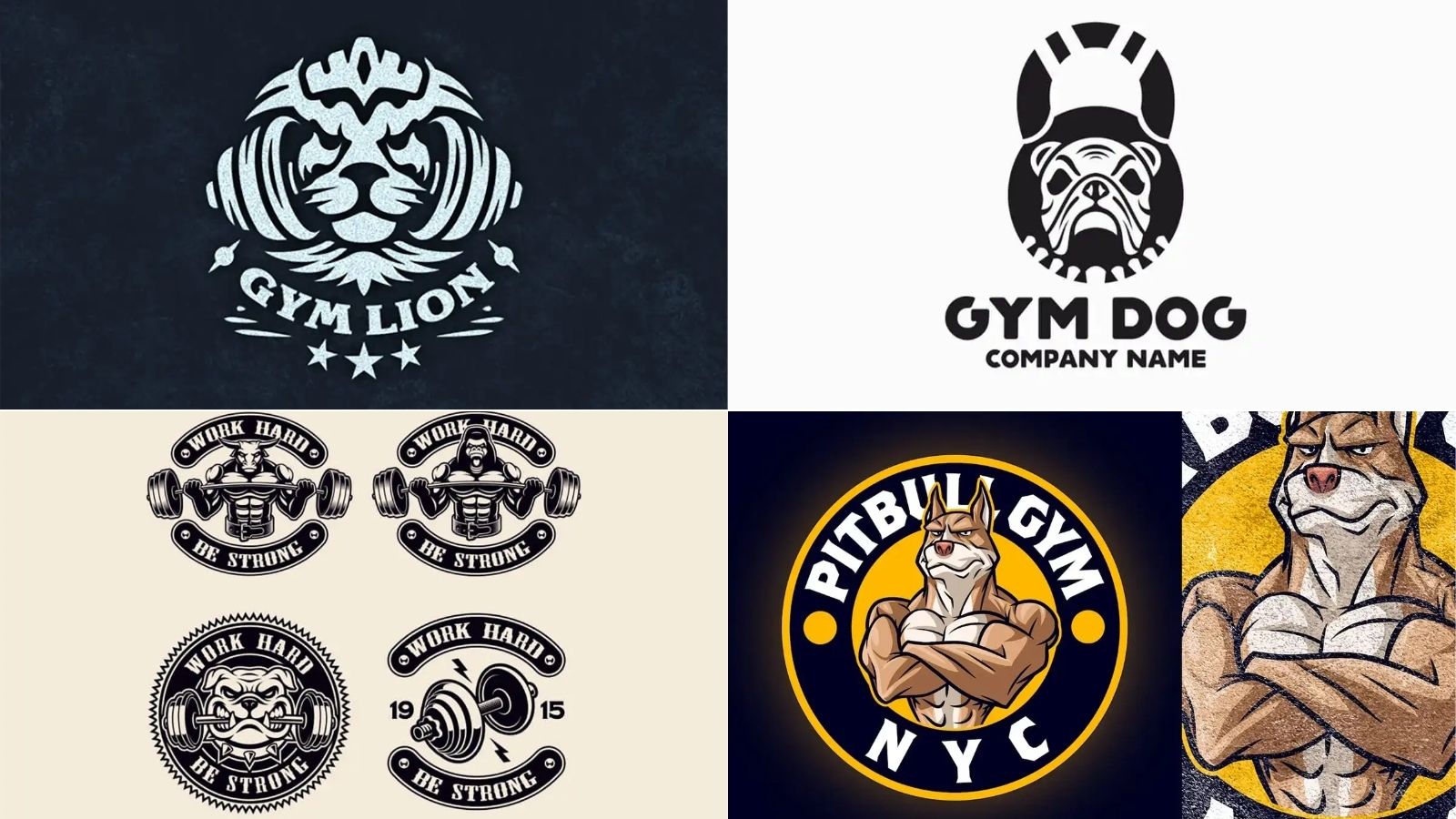 Logo gym sử dụng hình ảnh động vật thể hiện sức mạnh thể chất Logo gym sử dụng hình ảnh động vật thể hiện sức mạnh thể chất
