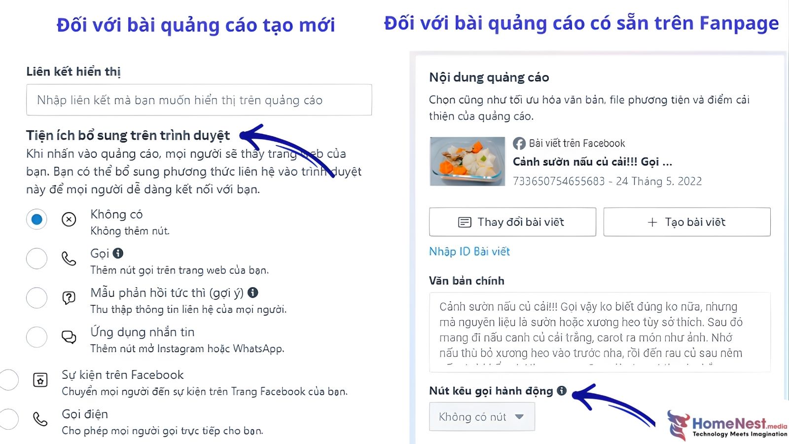 Thêm Call To Action vào bài quảng cáo