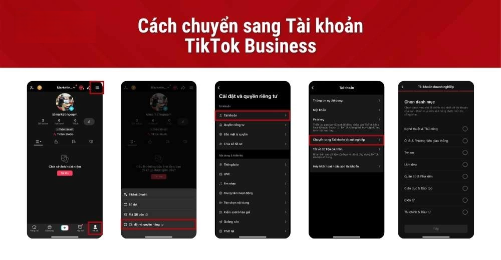 Cach chuyen sang Tai khoan TikTok Business