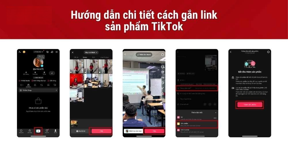 Huong dan chi tiet cach gan link san pham TikTok