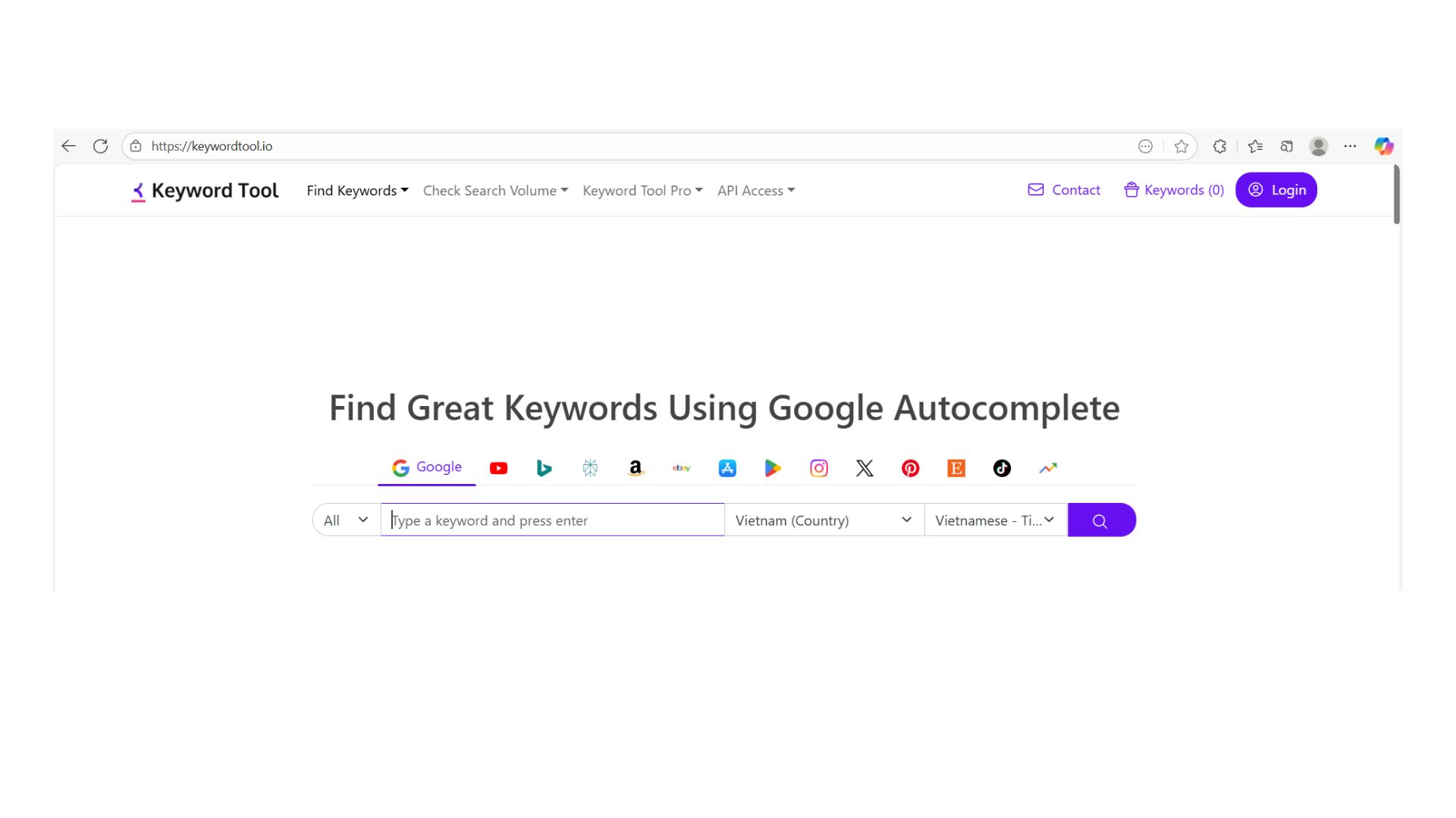 Keyword Tool