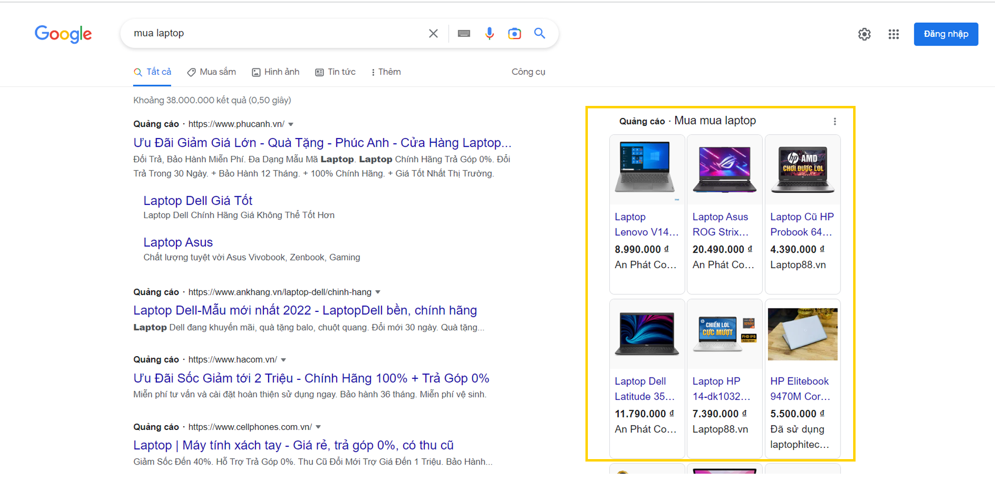 Quảng cáo mua sắm