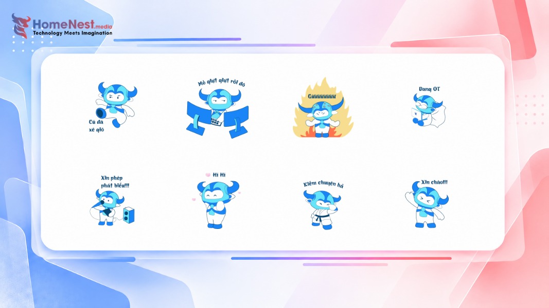 Một bộ sticker mascot 2D cần những biểu cảm nào
